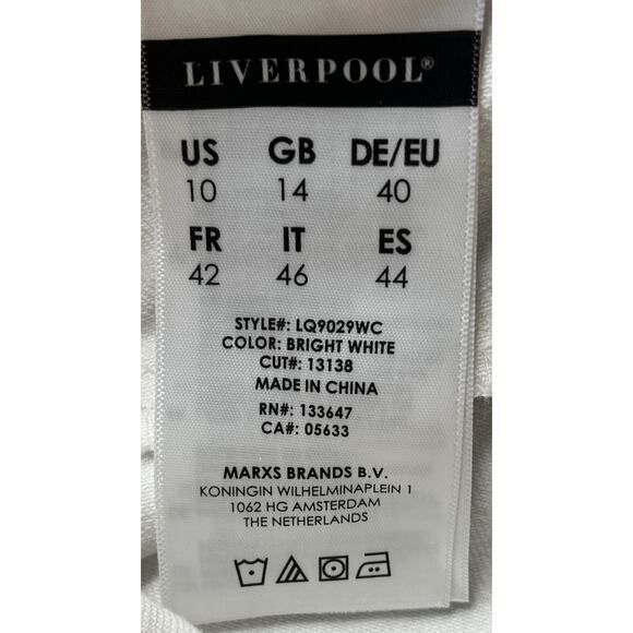 New Liverpool Women's White Stretch Maternity Comfort Stretch Cuff Short Size 10 - Picture 6 of 9